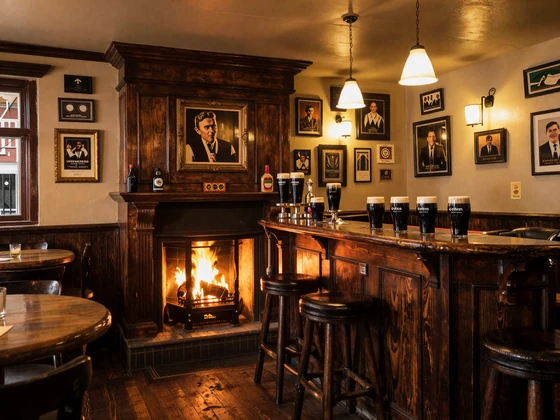 Cozy traditional Irish pub interior with warm lighting - Irish dating culture and social life